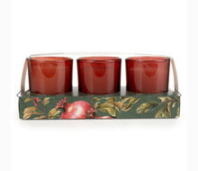 Load image into Gallery viewer, Forest Pine &amp; Pomegranate Set of 3 Votive Candles
