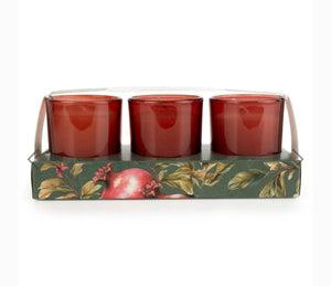 Forest Pine & Pomegranate Set of 3 Votive Candles