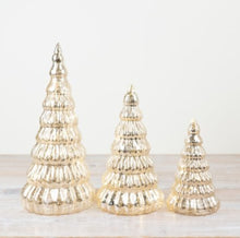 Load image into Gallery viewer, Gold Ribbed LED Christmas Tree Ornament

