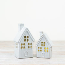 Load image into Gallery viewer, White Ceramic LED House Ornament
