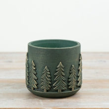 Load image into Gallery viewer, Green Christmas Tree Patterned Plant Pot
