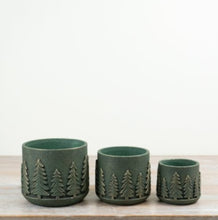 Load image into Gallery viewer, Green Christmas Tree Patterned Plant Pot
