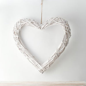 White Rattan Heart