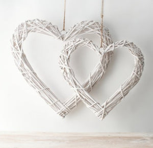 White Rattan Heart