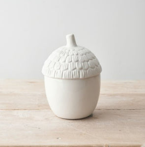 White Acorn Pot