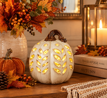 Load image into Gallery viewer, Tall Cream LED Pumpkin
