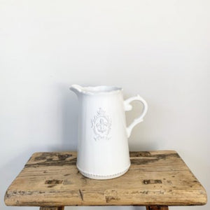 White Fleur De Lis Jug