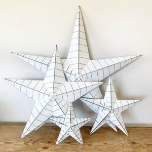 White Metal Barn Star - 32cms