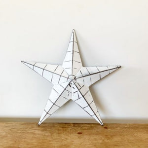 White Metal Barn Star - 32cms