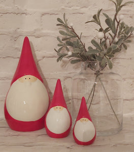 Small Red and White Ceramic Santa