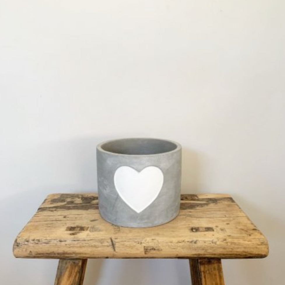 Cement Pot with Heart