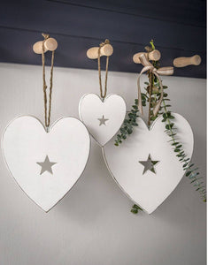 White Hearts with Star Decal