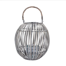 Load image into Gallery viewer, Grey Wicker Balloon Lantern - Large
