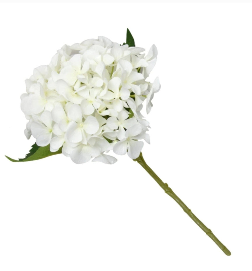 Hydrangea White Faux Stem