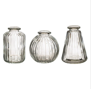 Glass Bud Vases - Set of 3