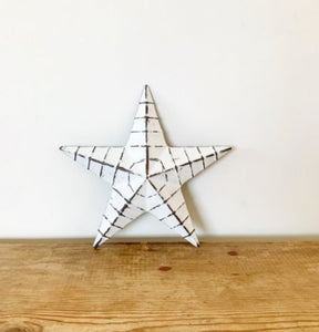 White Metal Barn Star Ridges - 20cms