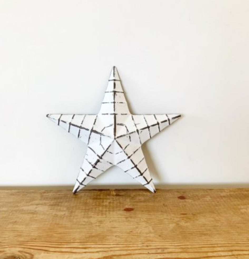 White Metal Barn Star Ridges - 20cms