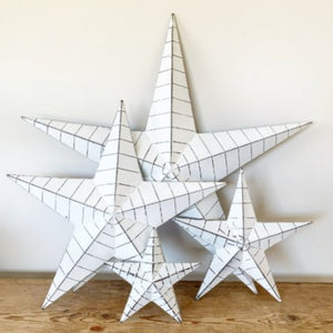 White Metal Barn Star Ridges - 20cms