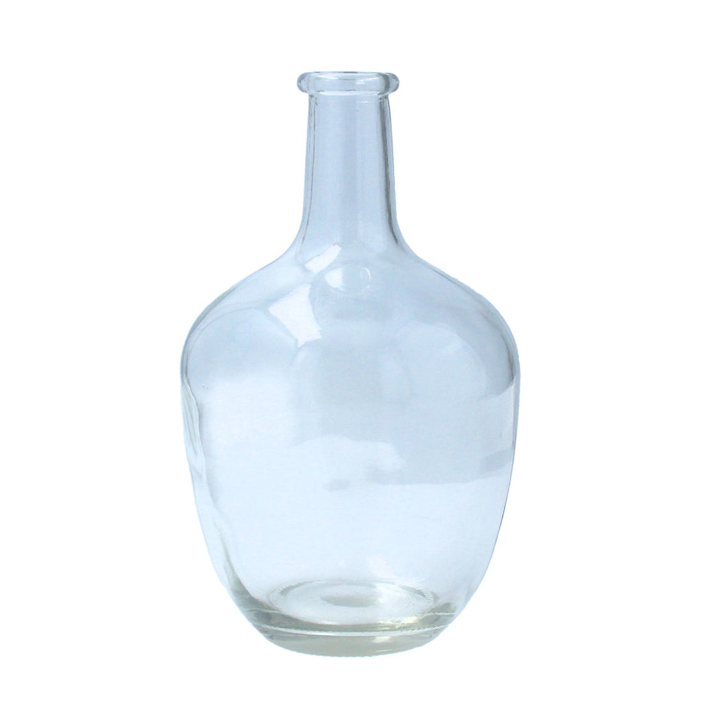 Clear Glass Rum Bottleneck Vase