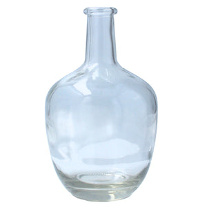 Clear Glass Rum Bottleneck Vase