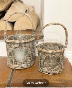 Woven Wicker Heart Lantern