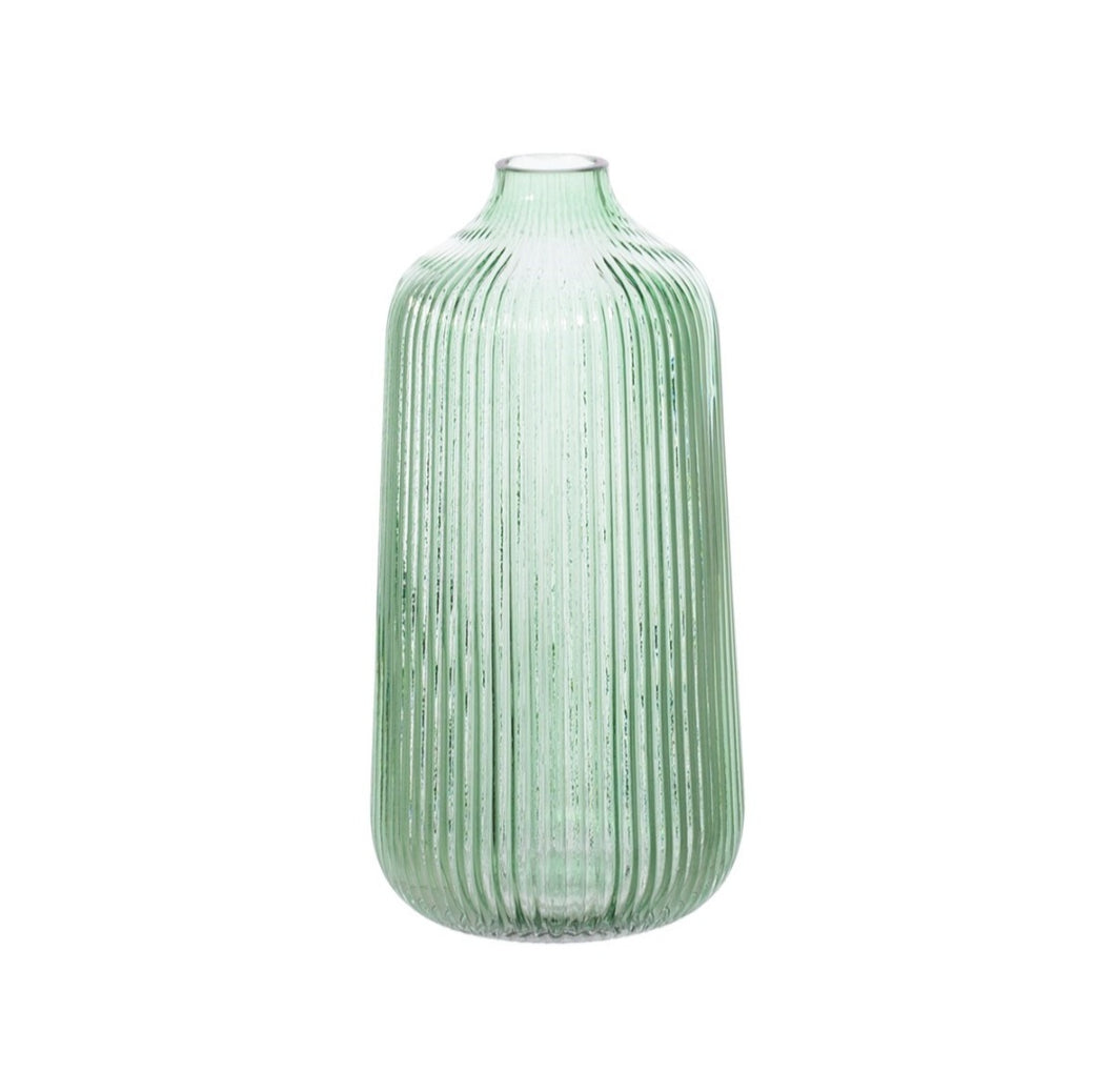 Tall Fluted Glass Vase