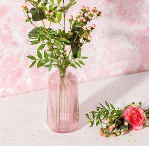 Tall Fluted Glass Vase