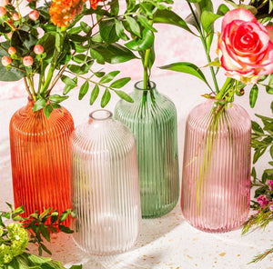 Tall Fluted Glass Vase