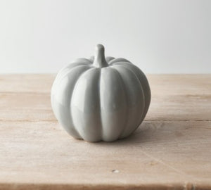 Grey Ceramic Pumpkin