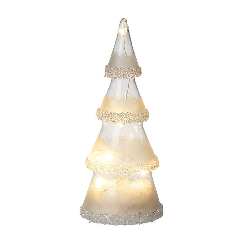 Light Up Glass Cone Tree