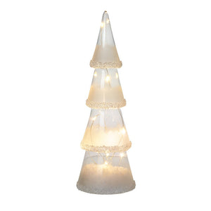 Light Up Glass Cone Tree
