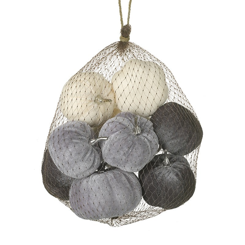 Velvet Pumpkins - set of 9